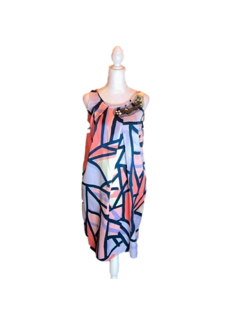 VERA WANG Simply Vera Fantastic Abstract Print Pop-Over Dress Size XS